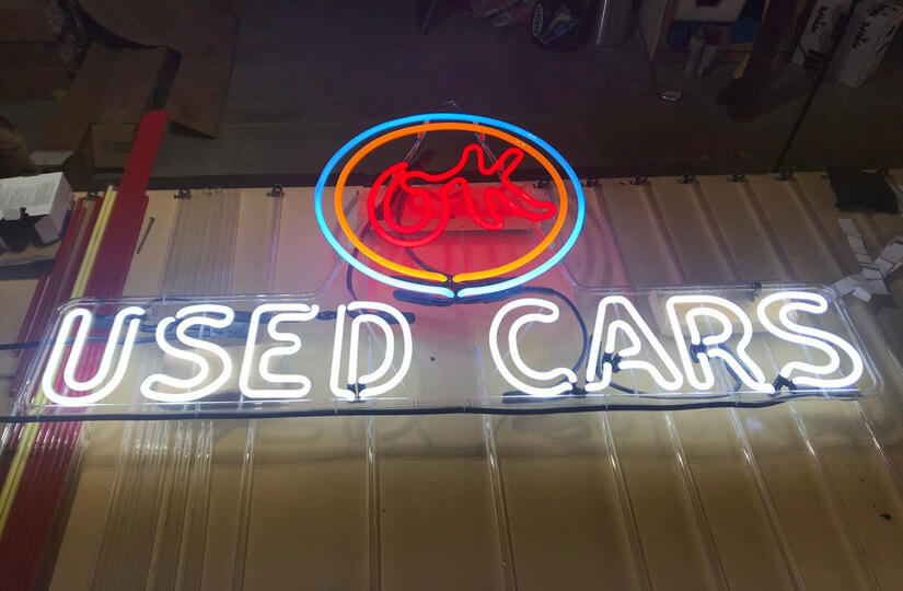 OK Used Cars Sign Restoration